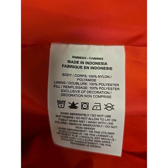 Nike Sportswear Air Puffer Coat Cropped Cinched Waist Red Orange Women’s Size M - Picture 6 of 12